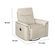 Manual Swivel Glider Reclining Chair- Taupe Top Grain Leather