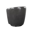 Swivel Barrel Chair with Curved Back- Smoky Gray Top Grain Leather