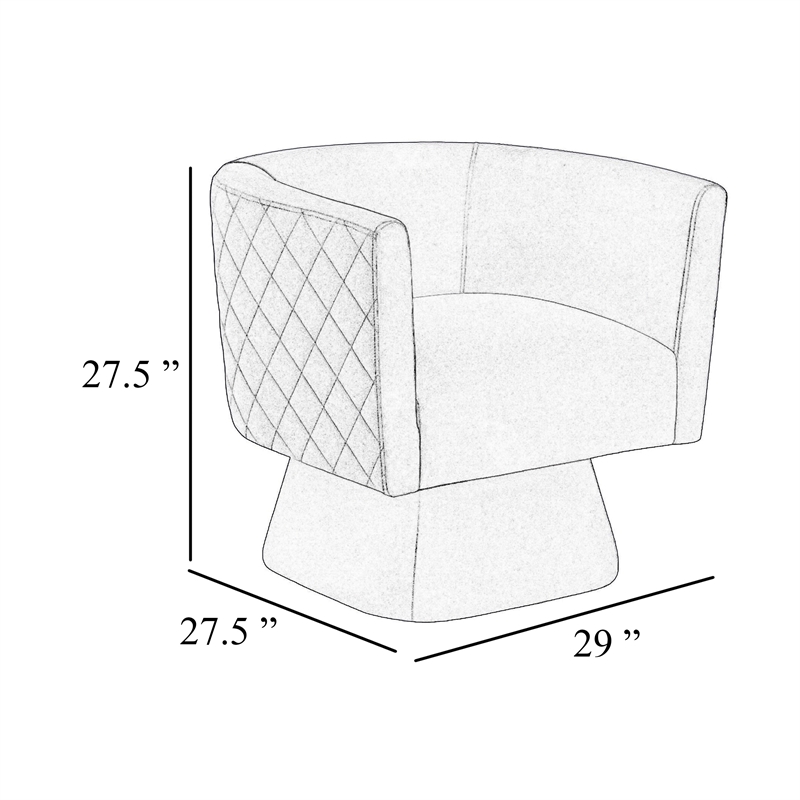 Swivel Accent Armchair- Diamond Stitch Back- Emerald Green Velvet
