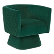 Swivel Accent Armchair- Diamond Stitch Back- Emerald Green Velvet