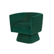 Swivel Accent Armchair- Diamond Stitch Back- Emerald Green Velvet