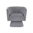 Swivel Accent Armchair- Diamond Stitch Back- Modern Gray Velvet