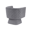 Swivel Accent Armchair- Diamond Stitch Back- Modern Gray Velvet