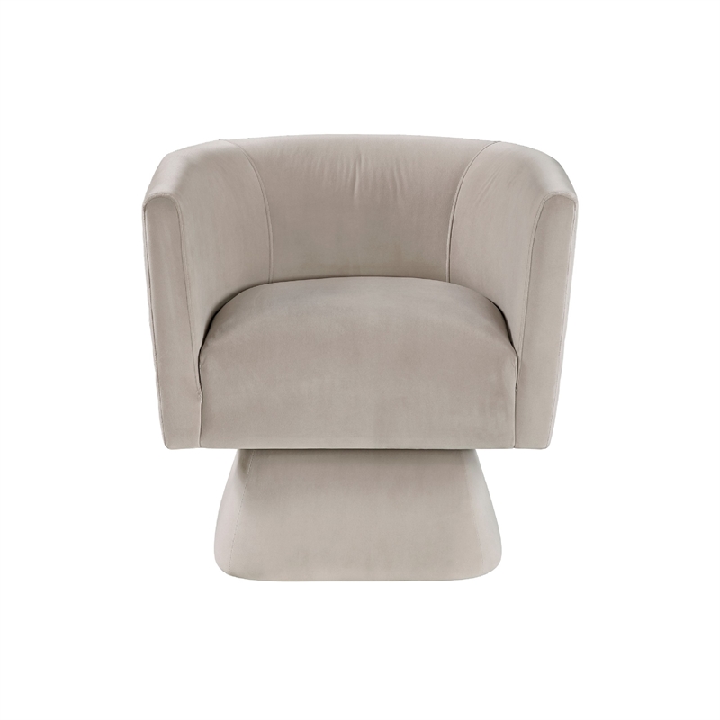 Swivel Accent Armchair- Diamond Stitch Back- Taupe Brown Velvet