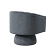 Swivel Accent Chair- Barrel Channel Stitched Velvet- Dark Gray
