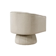 Swivel Accent Chair- Barrel Channel Stitched Velvet- Taupe Brown