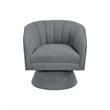 Swivel Accent Chair- Dark Gray Boucle Fabric- Channel Stitched