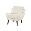 Accent Armchair- Beige Chenille- Solid Wood Angled Legs