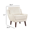 Accent Armchair- Beige Chenille- Solid Wood Angled Legs