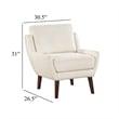 Accent Armchair- Beige Chenille- Solid Wood Angled Legs
