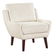 Accent Armchair- Beige Chenille- Solid Wood Angled Legs
