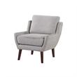 Accent Armchair- Soft Gray Chenille- Solid Wood Angled Legs
