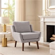 Accent Armchair- Soft Gray Chenille- Solid Wood Angled Legs
