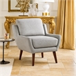 Accent Armchair- Soft Gray Chenille- Solid Wood Angled Legs