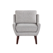 Accent Armchair- Soft Gray Chenille- Solid Wood Angled Legs