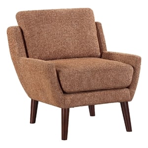 Accent Armchair- Burnt Orange Chenille- Solid Wood Angled Legs