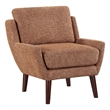 Accent Armchair- Burnt Orange Chenille- Solid Wood Angled Legs