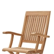 Outdoor Folding Armchair- Adjustable Back- Natural Brown Teak Wood