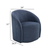 Swivel Accent Chair- Barrel Style- Foam Padded- Modern Blue Boucle