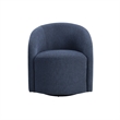 Swivel Accent Chair- Barrel Style- Foam Padded- Modern Blue Boucle