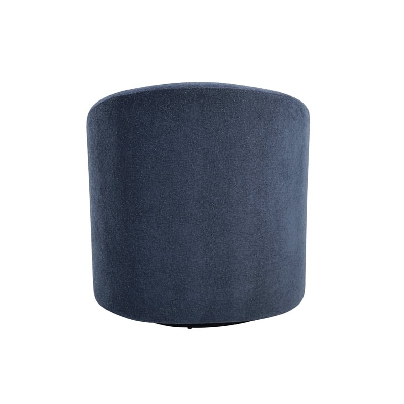 Swivel Accent Chair- Barrel Style- Foam Padded- Modern Blue Boucle