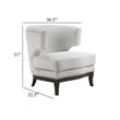 Accent Chair- Barrel Back- Gray Boucle w Nailheads- Brown Wood