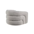 Swivel Accent Chair- Sculpted Barrel Back- Foam Fill- Gray Boucle
