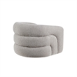 Swivel Accent Chair- Sculpted Barrel Back- Foam Fill- Gray Boucle