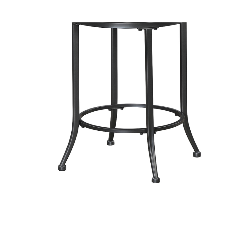 Swivel Counter Chair- Brown Faux Leather- Wood Back- Black Metal