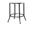 Swivel Counter Chair- Brown Faux Leather- Wood Back- Black Metal