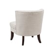 Accent Chair- Button Tufted Wingback- Beige Polyester- Brown Legs