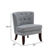 Accent Chair- Button Tufted Wingback- Dark Gray Polyester- Brown