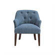 Accent Armchair- Button Tufted Back- Sloped Arms- Blue Polyester