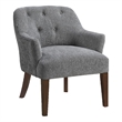 Accent Armchair- Button Tufted Back- Sloped Arms- Gray Polyester