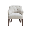 Accent Armchair- Button Tufted Back- Sloped Arms- Beige Polyester