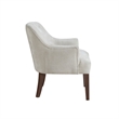 Accent Armchair- Button Tufted Back- Sloped Arms- Beige Polyester
