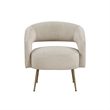 Accent Chair- Curved Open Back- Gold Metal Legs