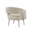 Accent Chair- Curved Open Back- Gold Metal Legs