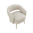 Accent Chair- Curved Open Back- Gold Metal Legs