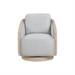 Swivel Accent Armchair- Oak Brown Wood Trim and Base