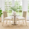 Orry Dining Side Chair Set of 2- Beige Roped Back- Acacia Wood