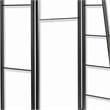 Benjara Modern Style 3 Panel Metal Screen with Hooks and Rod Hangings- Black