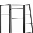 Benjara Modern Style 3 Panel Metal Screen with Hooks and Rod Hangings- Black