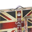 Benjara Suitcase with Union Jack Print Canvas Upholstery- Multicolor (Set of 2)