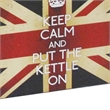 Benjara Suitcase with Union Jack Print Canvas Upholstery- Multicolor (Set of 2)
