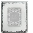 Benjara Modern Etched Wooden Photo Frames- Large- Set of 4- Silver