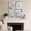 Benjara Modern Etched Wooden Photo Frames- Large- Set of 4- Silver