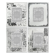 Benjara Modern Etched Wooden Photo Frames- Large- Set of 4- Silver