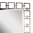 Benjara Modern Style Metal Openwork Square Framed Mirror- Silver