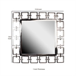 Benjara Modern Style Metal Openwork Square Framed Mirror- Silver
